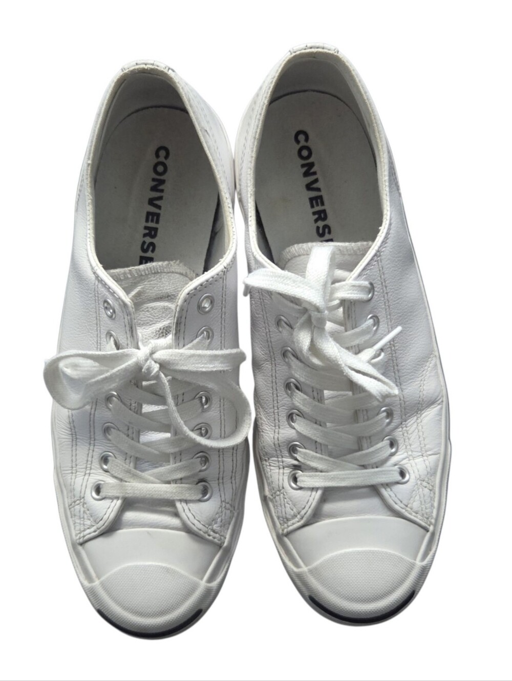Converse Jack Purcell White Leather Low Top Sneakers Men's 9 Women's 10.5